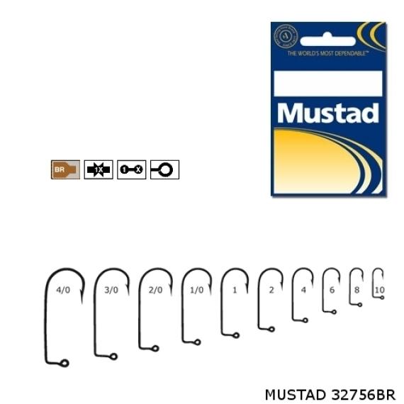 Carlige Mustad M32756 Bronz pentru Jig/Twister, 100buc/plic M.32756.01