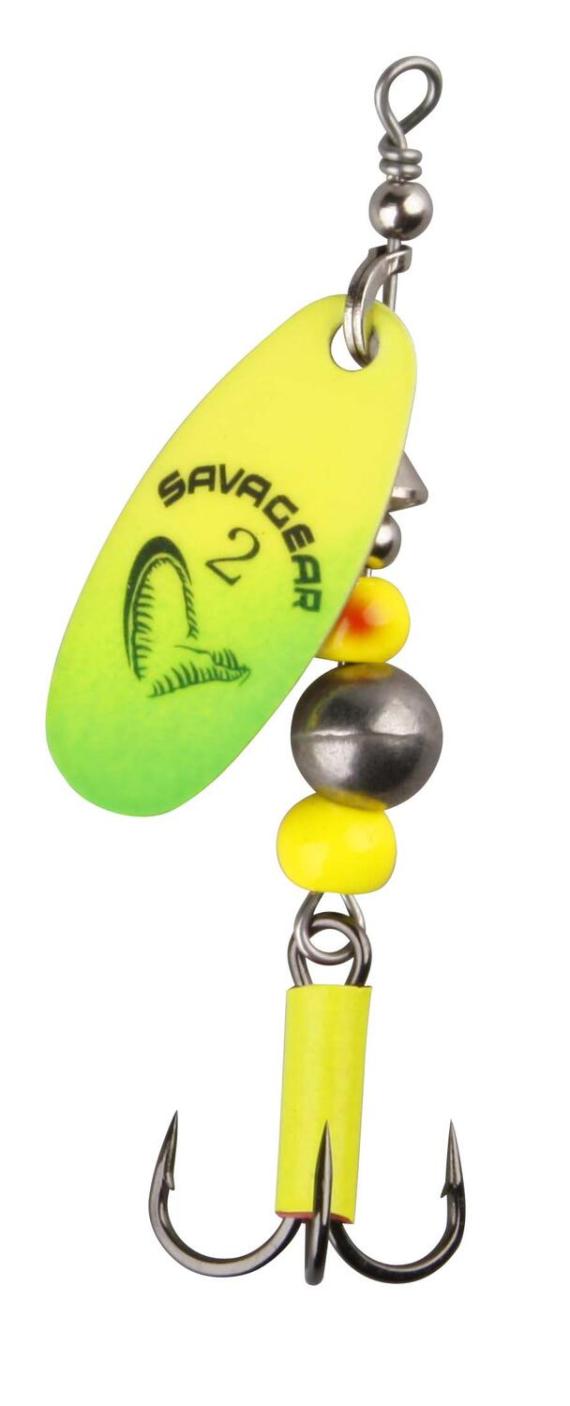 Lingurita Rotativa Savage Gear Caviar Nr.2, Culoare Fluo Yellow-Chart, 6g F.SG.42310