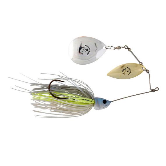 Spinnerbait Savage Gear Da’Bush Spinnerbait, White Silver Holo Flame, 16cm, 32g SG.42147