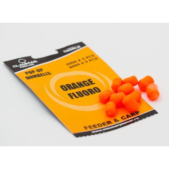 Pop up dumbells claumar 10buc(5x6mm-5x8mm) portocaliu fluoro clm242402