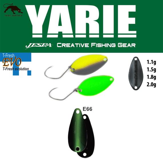 Lingurita Oscilanta Yarie 710T T-Fresh Evo Culoare E66 Fits Green, 2g Y710T20E66