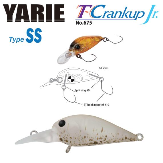 Vobler Yarie Jespa 675 T-Crankup Jr. Type SS, C3 Akayari, 2.8cm, 2.1g Y67521C3
