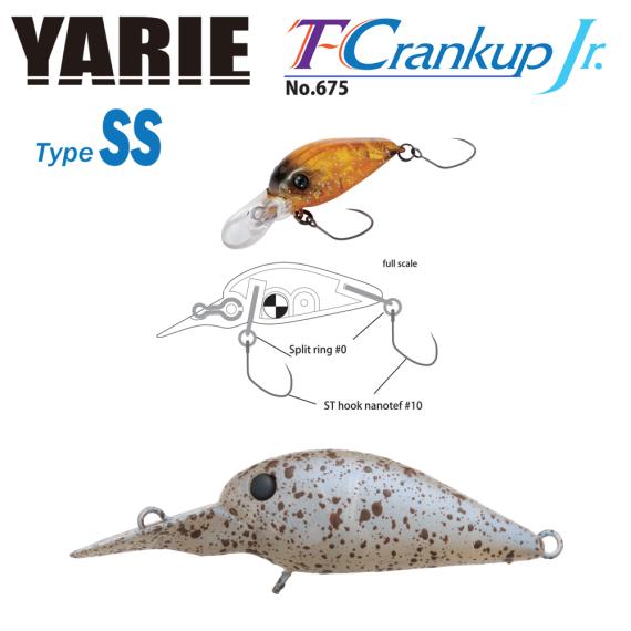 Vobler Yarie Jespa 675 T-Crankup Jr. Type SS, C22 Tana Color, 2.8cm, 2.1g Y67521C22
