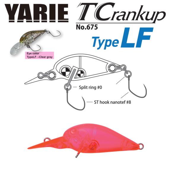 Vobler Yarie Jespa 675 T-Crankup Type LF, C18 Clear Pink, 3.5cm, 2.6g Y67526C18