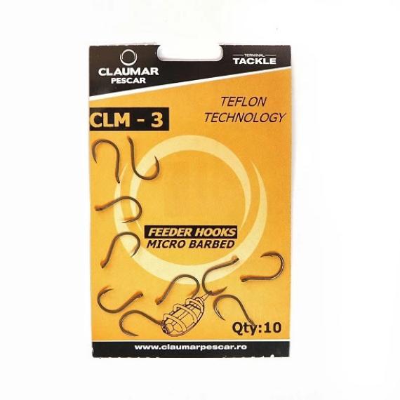 Carlige feeder claumar clm-3 micro barbed teflon technology 10buc/plic nr 12 clm222107