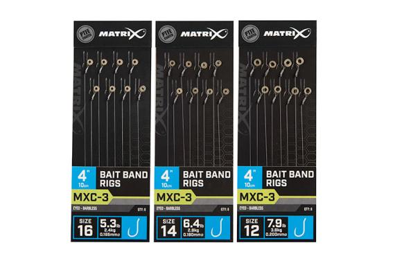 Riguri Matrix MXC-3 Barbless Bait Band Rigs, 10cm, 8buc/plic GRR054
