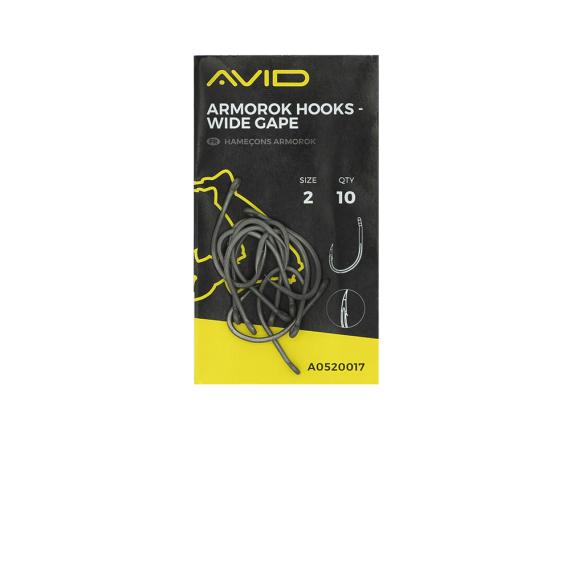 Carlige Avid Armorok Hooks Wide Gape Barbless, 10buc/plic A0520021