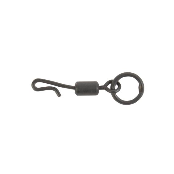 Vartej cu Anou Si Agrafa Rapida Avid Carp Quick Change Ring Swivel, 10buc/plic A0640036