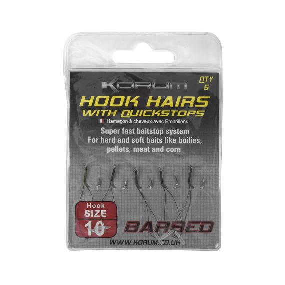 Carlige Legate Korum Hook Hairs with Quickstops, 5buc/plic KHHQ/6