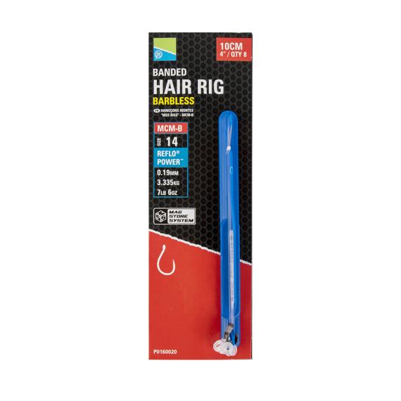 Mcm-b banded hair rigs - 4"/10cm - 16 mcm-b