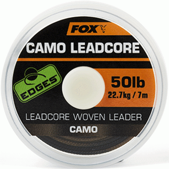 Fir Leadcore Fox Camo Woven Leader, 50lbs CAC747