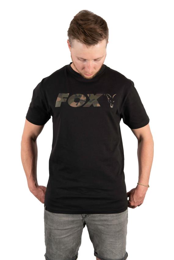 Tricou Fox Black/Camo Chest Print T-Shirt CFX019