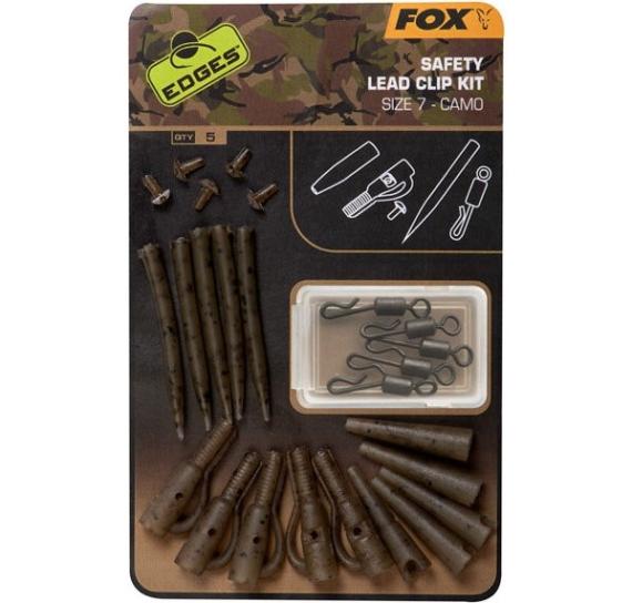 Kit Monturi Fox Edges Safety Lead Clip (nr.7) Camo, 5x5buc/set CAC780