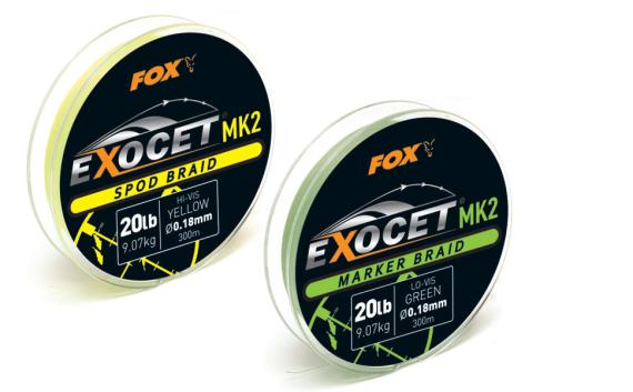 Fir Textil Fox Exocet MK2 Spod Braid Yellow, 0.18mm, 9.07kg, 300m CBL013