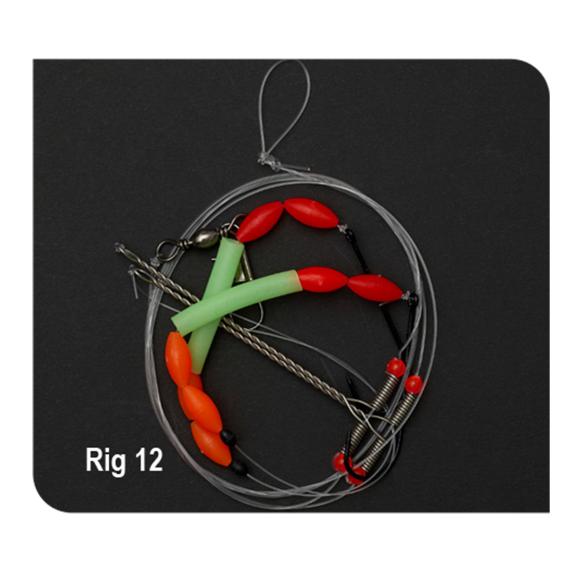 Carlige montate ron thompson 12 boom flounder ii no.2/0 120cm/20cm/30cm 0.55/0.35mm