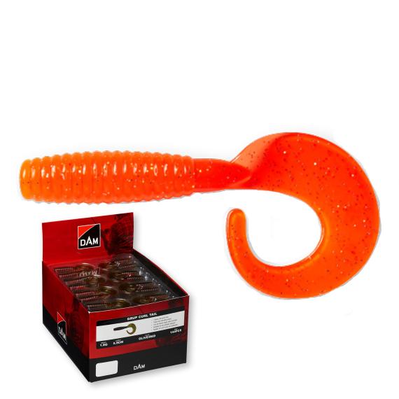 Twister dam grup curl tail 5.5cm uv orange/silver