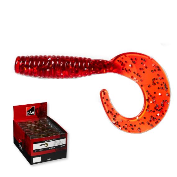 Twister dam grup curl tail 5.5cm red/silver