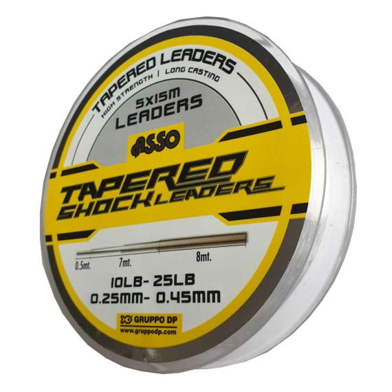 Fir asso tapered shock leader clear 0.25/0.45mm 15m