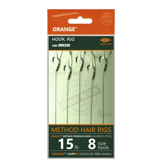 Rig feeder orange series 3 no.10 15lb method hair rigs