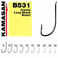 Carlige Kamasan B531 Crystal Long Shank, Nichel, 10buc/plic KHPB531008