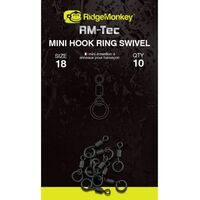 Micro-Vartej cu Anou RidgeMonkey RM-Tec Mini Hook Ring Swivel, Nr.18, 10buc/plic