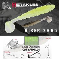 Herakles Viber Shad, 3.8'' 9.7cm, Ghost Chartreuse, 7buc/plic ARHKEL04