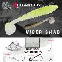 Herakles Viber Shad, 3.8'' 9.7cm, White Silver, 7buc/plic ARHKEL05