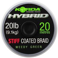Fir Textil Cu Camasa Korda Stiff Hybrid Coated Braid Hooklink 20lbs, Weed Green, 15m A.KHY5